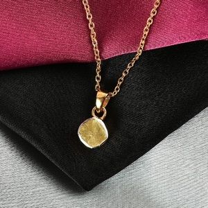 Canary Yellow Polki Diamond necklace in sterling plated yellow gold